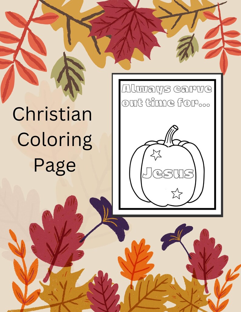 Christian Fall Coloring Page. - Etsy
