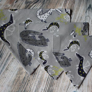 Dragon Sleepy Silly Dinosaur Lizard Print Handmade Collar Slip On Dog Bandana - Limited Sizes Available