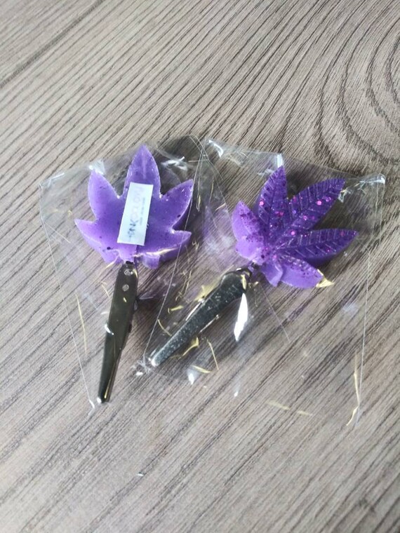 Handmade Weed Leaf Roach Clip Purple Glitter Epoxy Resin Etsy