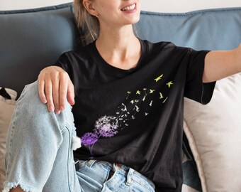 dandelion print ombre tee