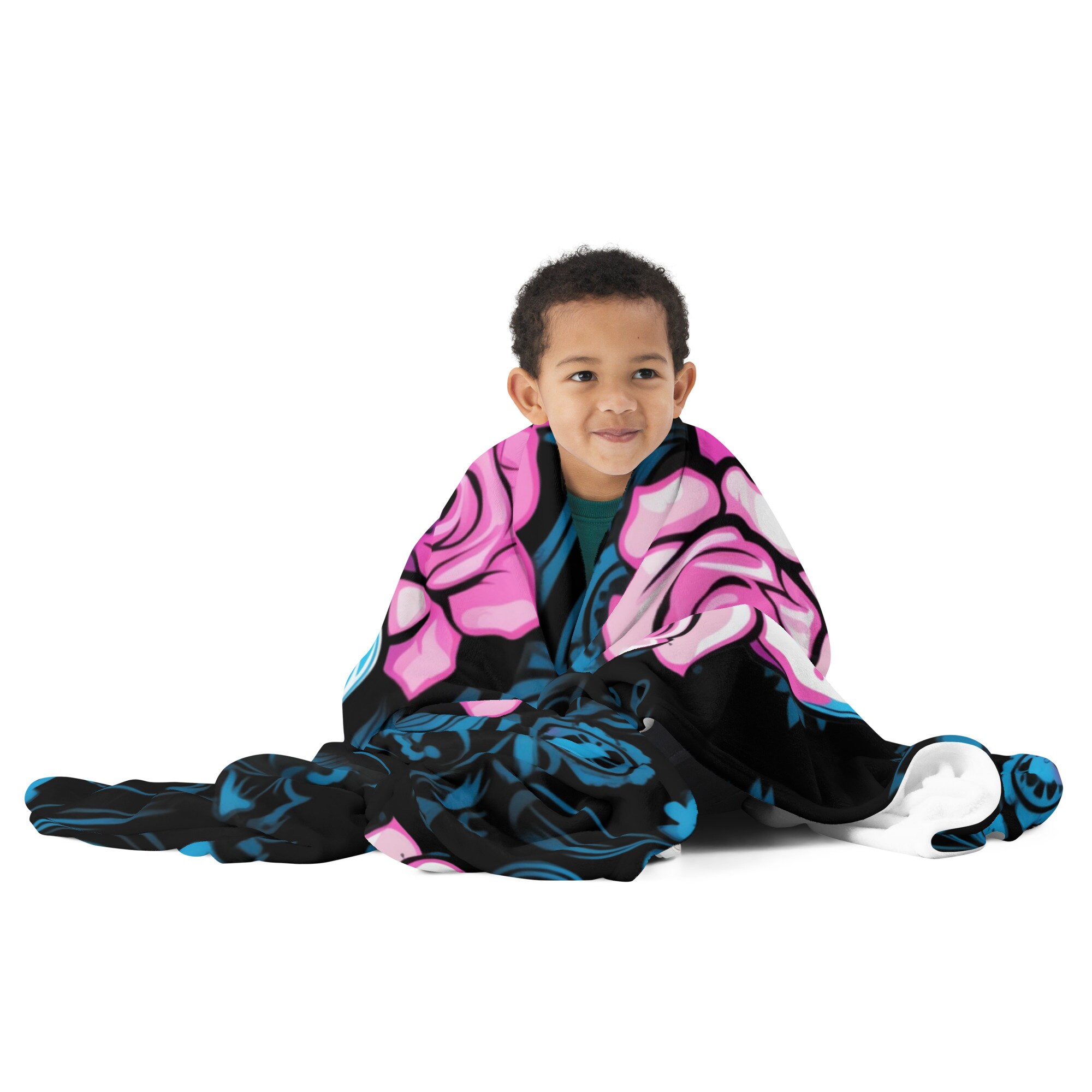 Transgender Skull Throw Blanket, Trans Pride Flag Colors Soft Touch ...