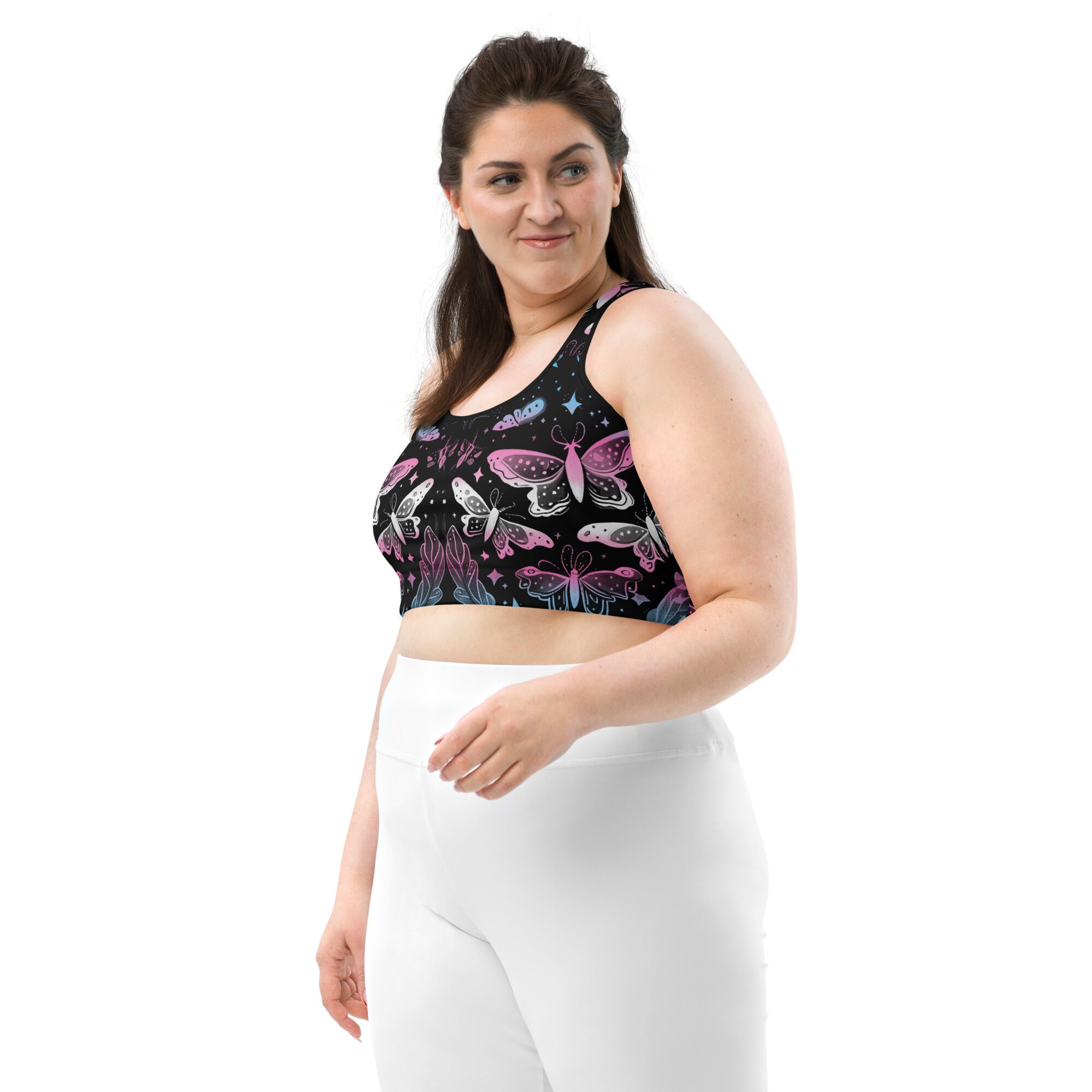 Transgender Celestial Butterflies Sports Bra Trans Pride Flag Etsy