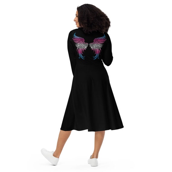 トリートユアセルフ angel wings long dress black Angel's Wings Cami Dress in Black - Retro, Indie and Unique