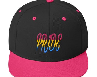Pansexual Pride Snapback Hat - Pan Pride Flag Hat - LGBTQ Pride Hat - Queer Pride Hat