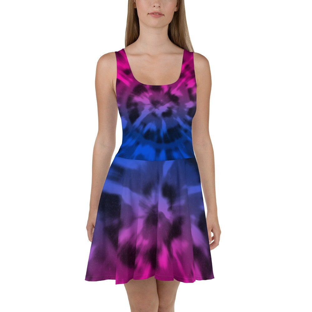 Pink and Blue Tie Dye Dress - Etsy