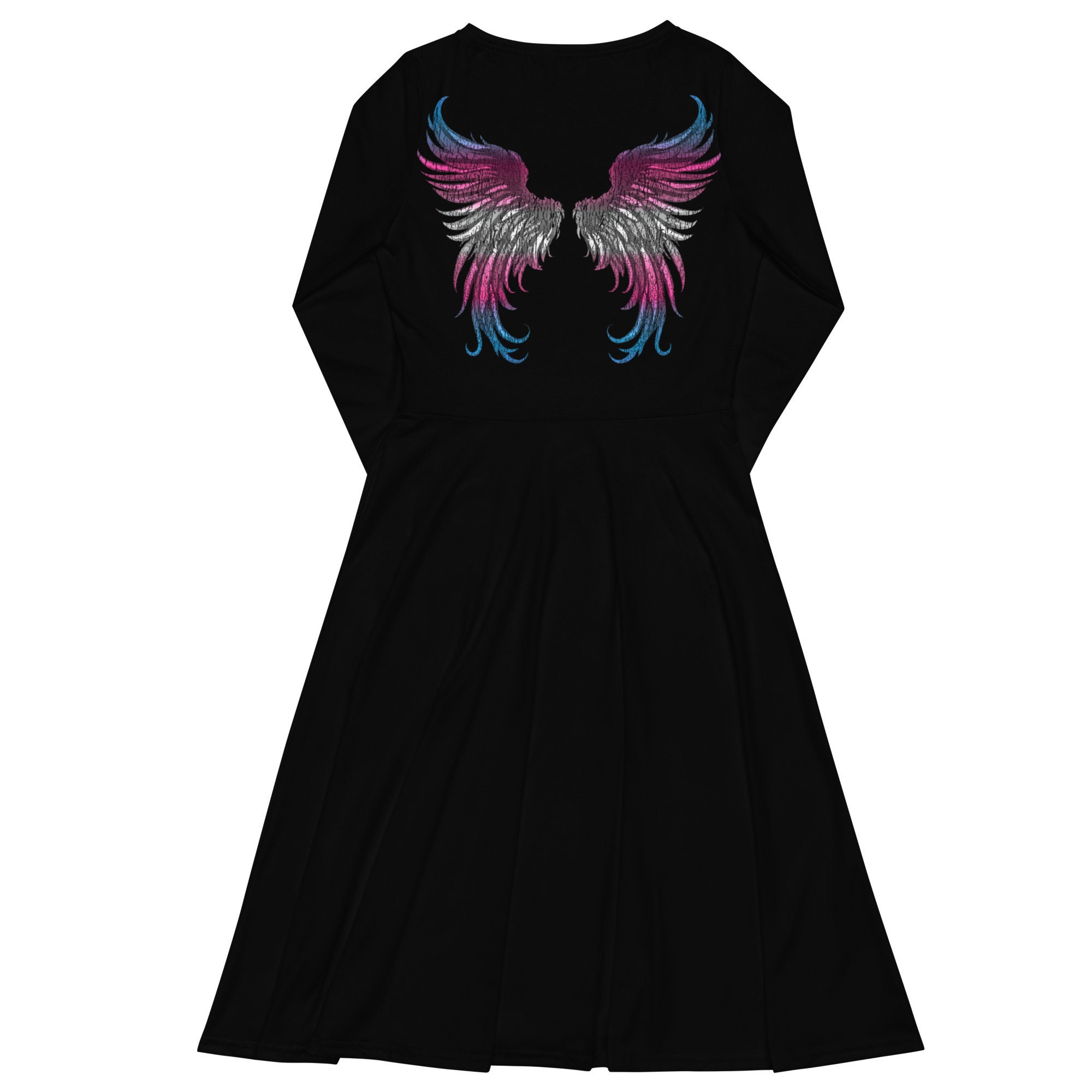 トリートユアセルフ angel wings long dress black Angel's Wings Cami Dress in Black - Retro, Indie and Unique