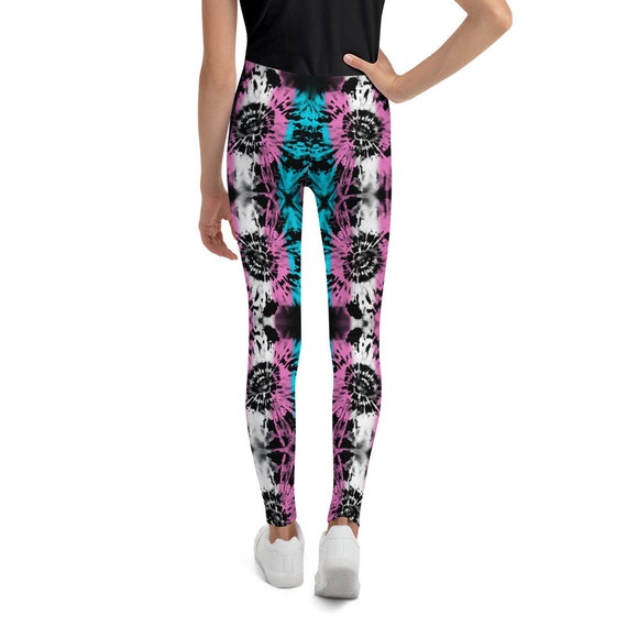 Transgender Tie Dye Youth Leggings - Trans Pride Flag Colors