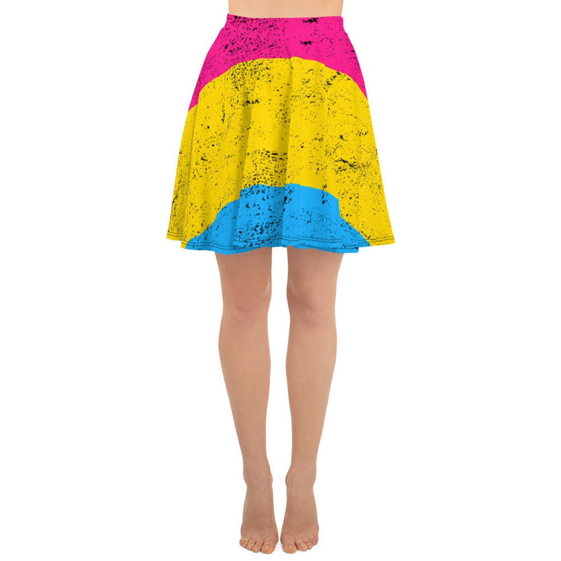 Distressed Pansexual Pride Flag Skater Skirt LGBTQ Pan Pride - Etsy