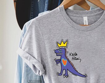 Keith Haring Dinosaur 1988, Doodle Tee,Dinosaur Tee,Dinosaur Shirt,Dino Tee,Keith Haring Tee,Art Shirt, Shirt,Artist Tee,Artist Tee, Art Tee