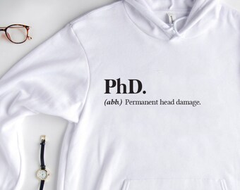PhD Definition Hoodie And Long Sleeve Top Academic Statement Apparel For Doctorate Graduates