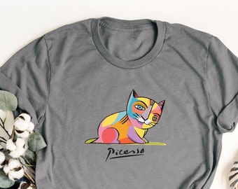 PICASSO CAT Tee, Picasso Tee, Cat Tee, Cat Shirt, Picasso Art, Artist Tee, Painter Tee, Cat Mom, Artwork Shirt, Picasso, Cat Gift, Art Gift