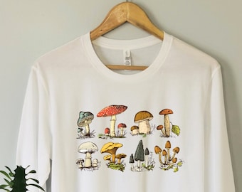 Wild Mushroom Hoodie Shirt, Forest Fungi Graphic