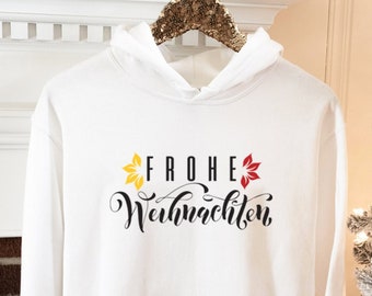 Frohe Weihnachten Hoodie, German Christmas Sweatshirt, Gift for  Teacher, Deutsch Merry Xmas, Germany