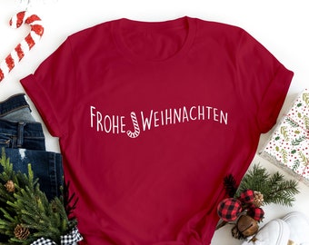 Fröhliche Weihnachten T-Shirt, German Merry Christmas Tee