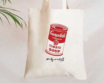 THE ART SOUP Bag, Tote Bag, Tomato Soup, Art Bag, Pop Art Tote Bag, Pop Art, Artist Tote Bag, Art Gift, Artist, Soup