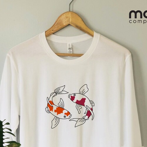KOI Fish Shirt, Koi Fish Tee, Koi Fish, Japanese Tee, Japanese Shirt, Retro, Vintage, Boho, cottagecore, Art Tee, Mother Gift, Birthday Gift