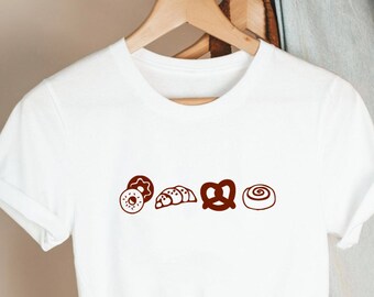 Bakery Shirt, Pastry Chef Gift, Baking Lover Tee, Culinary Student Gift, Cute Croissant Donut Top, Baker Uniform, Foodie Apparel