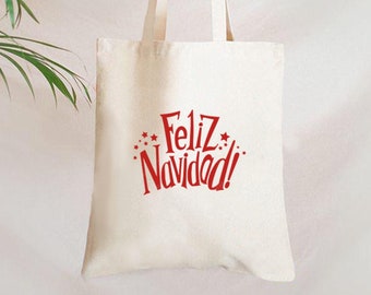 FELIZ Tote Bag, Feliz Navidad Bag, Spanish Tote Bag, Spain Bag, Spain,Feliz Navidad,Spanish style,Christmas Gift,Gift Bag,Spanish Christmas