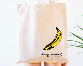 BANANA Tote Bag, Art Bag, Pop Art Tote Bag, Pop Art, Artist Tote Bag, Art Gift, Artist, Banana