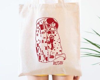 GUSTAV KLIMT KISS Tee, Gustav Klimt Tote Bag, Klimt, Kiss Tote, Art Bag, Kiss Bag, Artist Bag, Pop Art Tote Bag, Artist Tote, Art Lovers