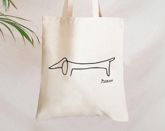 Picasso Dog Bag, Picasso Bag, Dog Tote, Art Tote Bag, Picasso Art, Surrealist, Surrealism Art Tote Bag, Canvas Bag, Artist Bag