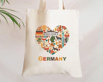 GERMANY LOVE Tote Bag, Germany Tote Bag, Germany Bag, Germany Tote, German Gift, German style, Germany Gift, Germany Christmas, Germany
