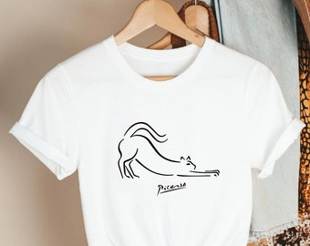Picasso Cat 1957 Art Tee, Pablo Picasso Inspired Shirt