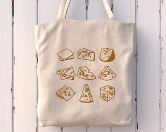 DELICIOUS CHEESE Bag, Cheese Tote, Cheese Bag, Cheese Plate, Cheese drawing, Cheese, Eco-friendly Bag, Canvas Bag, Cotton Tote Bag