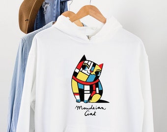 Mondrian Cat T-Shirt, Artist Art Tee, Cat Gift