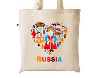 RUSSIAN LOVE Tote Bag, Russia Tote Bag, Russia Bag, Russia Tote, Russia Gift, Russian style, RussianGift, Russia Christmas, Russia