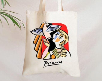MOCKING BIRD by Picasso Bag, Art Bag, Picasso Bag,Picasso, Artist Tote Bag, Canvas Bag, Artist Bag, Art Gift, Valentines Day Gift