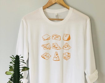 Delicious Cheese Plate Long Sleeve, Cotton Unisex  Tee