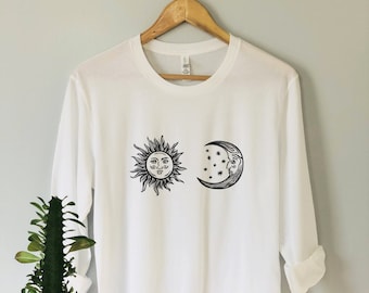 Vintage Sun and Moon Tee, Boho Tee, Magic Tee, Astrology Sun Moon, Vintage Tee, Sun Moon Tee, Trendy Shirt, Celestial, Hippie Bohemian Tee