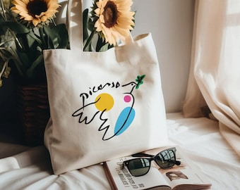 PICASSO Peace Bird Tote, Peace Bird Bag, Art Bag, Picasso Tote Bag, Picasso, Art Tote Bag, Gift Bag, Gift Tote Bag, Picasso Gift, Picasso