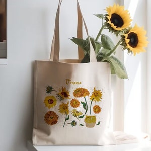 VINCENT'S SUNFLOWERS Tote Bag, Sunflowers Tote Bag, Vincent, Sunflowers, Vincent Van Gogh, Van Gogh Bag, Art Bag,Artist Tote Bag, Artist Bag
