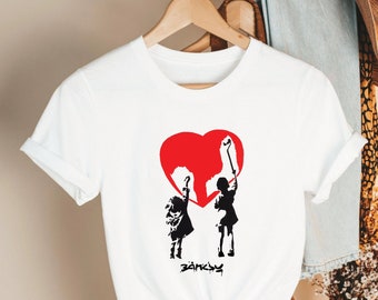 Painting Love by BANKSY, Valentine's Day shirt, Love Shirt, Banksy Art Tee, Banksy,art gift,gift for her,Valentine's Day,support UKRAINE