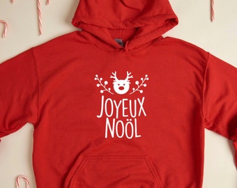 Joyeux Noël Hoodie, French Christmas Long Sleeve,  Gift for French