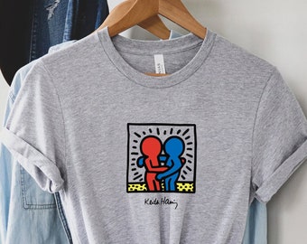 Keith Haring 'Friends' 1987, Friends Tee, Friend Shirt, Friends Shirt,Hug Tee,Keith Haring Tee,Art Shirt, Shirt,Artist Tee, Artist Tee Shirt