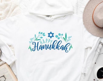 Happy Hanukkah Hoodie, Jewish Holiday Tee