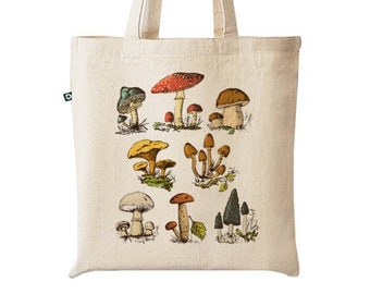 SWEET MUSHROOM Bag, Mushroom Tote Bag, Forest Tote, Mushrooms, cottagecore, Cotton Bag, Girlfriend Gift, Birthday Gift