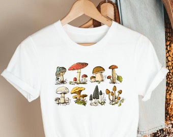 WILD MUSHROOM Shirt, Mushroom Tee, Forest Shirt, Forest Tee, Mushroom Shirt, cottagecore, Girlfriend Gift, Birthday Gift