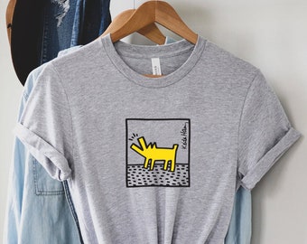 Keith Haring BARKING DOG Tee, Barking Dog Tee, Dog Tee, Dog Shirt,Keith Haring,Art Shirt, Shirt,Artist Tee, Artist Tee Shirt