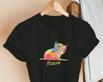 PICASSO CAT Tee, Picasso Tee, Cat Tee, Cat Shirt, Picasso Art, Artist Tee, Painter Tee, Cat Mom, Artwork Shirt, Picasso, Cat Gift, Art Gift
