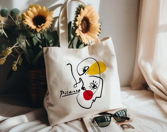 Picasso Tote Bag, Art Bag, Picasso Bag, Picasso, Artist Tote Bag, Surrealist, Surrealism Art Tote Bag, Canvas Bag, Artist Bag