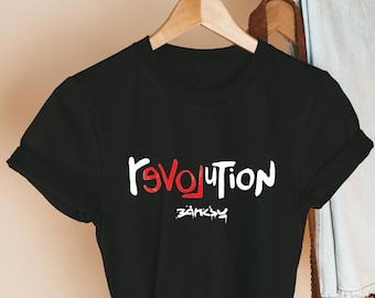 rEVOLition by BANKSY,Revolution Tee Shirt,Love Shirt,Love Tee,Anti War,Anti War Shirt,Banksy Shirt,Banksy Tee,Banksy,Art Shirt