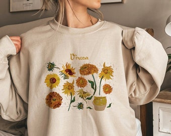Vincent Sunflowers Sweatshirt, Vincent Van Gogh, Van Gogh Sweatshirt, Sunflower Sweatshirt,Artist Sweatshirt, Art Sweatshirt, Painting Shirt