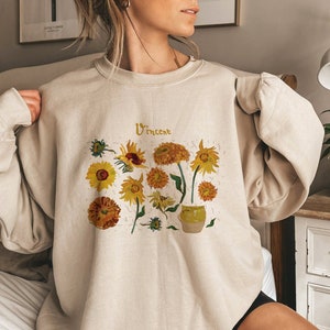 Van gogh sunflowers pullover sweatshirt hot sale