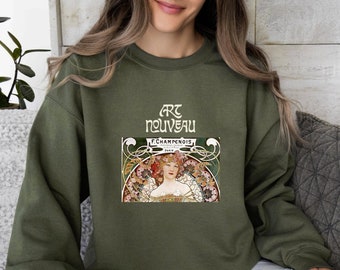 Art Nouveau Design Sweatshirt, Artist Sweatshirt, Art Shirts, Art Gift, Artist Gift, Art Lovers, Art Nouveau Era