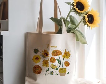 VINCENT'S SUNFLOWERS Tote Bag, Sunflowers Tote Bag, Vincent, Sunflowers, Vincent Van Gogh, Van Gogh Bag, Art Bag,Artist Tote Bag, Artist Bag