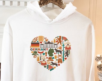 GERMANY LOVE Hoodie Shirt, German Christmas, German Hoodie, Germany Shirt, Germany Hoodie, German style, German New Year, German Christmas